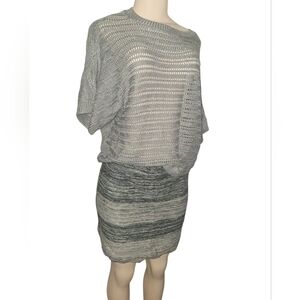 LOFT Gray and Black Knit Pencil Skirt Size M